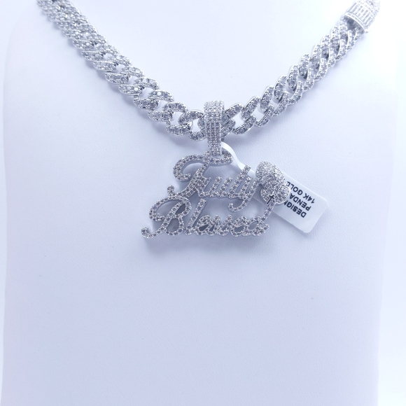 14K White Gold Finish Truly Blessed Pendant - Picture 10 of 12